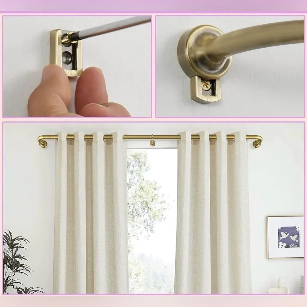 (2) Antique Bronze Curtain Rod 48-84 Inches